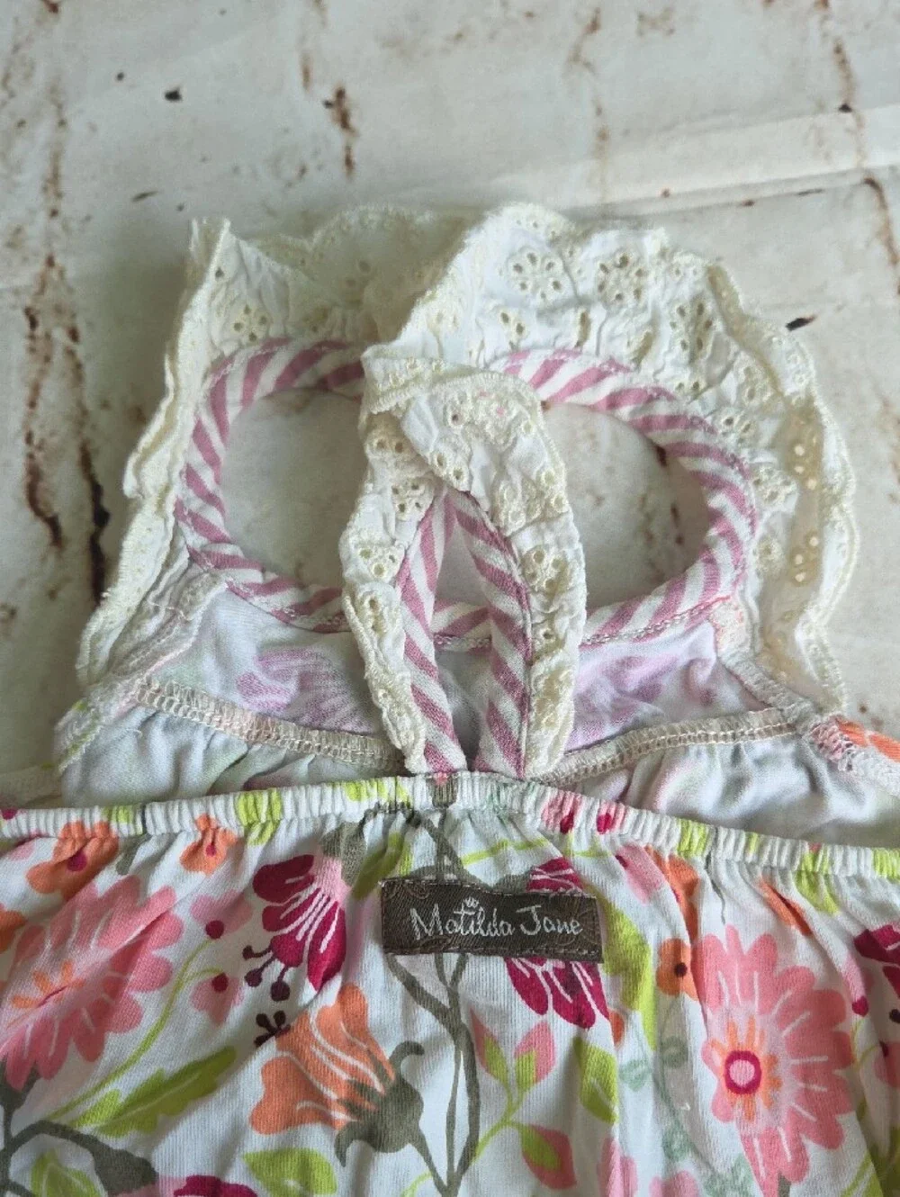 Matilda Jane Pink White Floral Bubble One-Piece